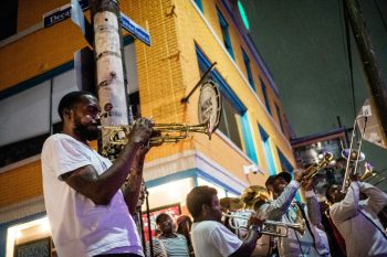 musicians playing on frenchman street in new orleans louisiana