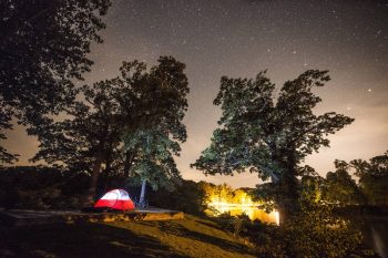 tent at night at mississippi river state park marianna arkansas