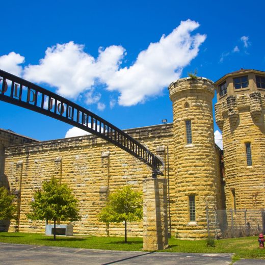 exterior shot of the old joliet prison in joliet il