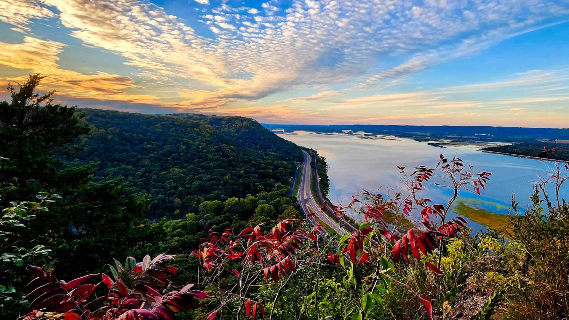 great river road in fall from latsch state park in winona minnesota