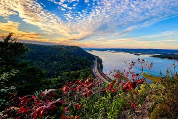great river road in fall from latsch state park in winona minnesota